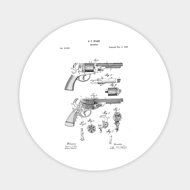 Starr DA Revolver Patent (black) Magnet by Big Term Designs